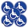 Kachy Signs Set of 5 Handicap Disabled Wheelchair Accessible Sign 45 Circle 4 Mil Vinyl LAMINATED For Extra Durability Self Adhesive Decal UV Protected Weatherproof Heavy Duty