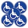 Kachy Signs Set of 5 Handicap Disabled Wheelchair Accessible Sign 45 Circle 4 Mil Vinyl LAMINATED For Extra Durability Self Adhesive Decal UV Protected Weatherproof Heavy Duty