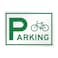 SmartSign 10 x 14 inch Bicycle Parking Metal Sign With Bicycle Graphic 40 mil Laminated Rustproof Aluminium White and Green Made in USA