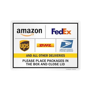 SmartSign 10 x 14 inch Please Leave Packages in The Box and Close Lid Metal Sign with Delivery Logos 40 mil Laminated Rustproof Aluminum Multicolor Made in USA