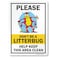 SmartSign 14 x 10 inch Please Dont Be A Litterbug Help Keep This Area Clean Metal Sign 40 mil Laminated Rustproof Aluminum Multicolor Made in USA