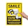 SmartSign 14 x 10 inch Smile Youre On Camera This Property Is Protected By Video Surveillance Metal Sign 40 mil Aluminum 3M Laminated Engineer Grade Reflective Material Multicolor USAMade