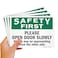 SmartSign 7 x 10 Please Open Door Slowly People May Be Approaching from The Other Side Sticker Label 3 mil Laminated Adhesive Polyester Green and White Made in USA