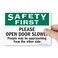 SmartSign 7 x 10 Please Open Door Slowly People May Be Approaching from The Other Side Sticker Label 3 mil Laminated Adhesive Polyester Green and White Made in USA