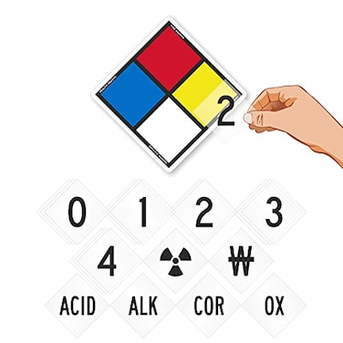 SmartSign NFPA Adhesive Label Kit Placard Digits Symbols 17 Tall TiptoTip Diamond Laminated Vinyl Made in USA