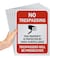 SmartSign Pack of 5 12 x 9 inch No Trespassing Property Protected By Video Surveillance Sign Screen Printed 10 mil Polystyrene Plastic RedBlack on White Made in USA