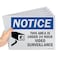 SmartSign Pack of 5 9 x 12 inch Notice This Area Is Under 24 Hour Video Surveillance Sign Screen Printed 10 mil Polystyrene Plastic BlueBlack on White Made in USA