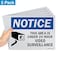 SmartSign Pack of 5 9 x 12 inch Notice This Area Is Under 24 Hour Video Surveillance Sign Screen Printed 10 mil Polystyrene Plastic BlueBlack on White Made in USA