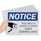 SmartSign Pack of 5 9 x 12 inch Notice This Area Is Under 24 Hour Video Surveillance Sign Screen Printed 10 mil Polystyrene Plastic BlueBlack on White Made in USA