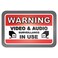 GRAPHICS & Warning Video and Audio Surveillance in Use 9 x 6 Metal Sign