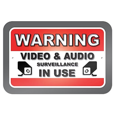 GRAPHICS & Warning Video and Audio Surveillance in Use 9 x 6 Metal Sign