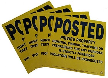 Minuteman Signs 4 Pack Aluminum Posted Private Property Signs Yellow