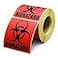 Performore 4 x 4 Biohazard Stickers Roll of 250 Warning Labels Coated Paper Universal Biohazard Symbol SelfAdhesive Warning Signs for Labs Hospitals Industrial Use