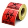 Performore 4 x 4 Biohazard Stickers Roll of 250 Warning Labels Coated Paper Universal Biohazard Symbol SelfAdhesive Warning Signs for Labs Hospitals Industrial Use