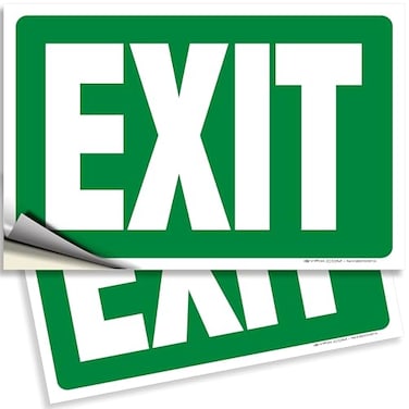 iSYFIX Exit Signs Stickers 2 Pack 10x7 Inch Premium SelfAdhesive Vinyl Laminated for Ultimate UV Weather Scratch Water and Fade Resistance for Office Buildings Workplace Indoor Outdoor