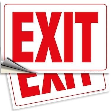 iSYFIX Exit Signs Stickers 2 Pack 10x7 Inch Premium SelfAdhesive Vinyl Laminated for Ultimate UV Weather Scratch Water and Fade Resistance for Office Buildings Workplace Indoor Outdoor