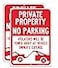 Faittoo 2 Pack Private Property No Parking Violators Will Be Towed Away at Vehicle Owners Expense Sign Reflective 40 Rust Free Aluminum 14 x 10 UV Protected Weather Resistant Waterproof Durable Ink