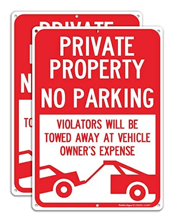 Faittoo 2 Pack Private Property No Parking Violators Will Be Towed Away at Vehicle Owners Expense Sign Reflective 40 Rust Free Aluminum 14 x 10 UV Protected Weather Resistant Waterproof Durable Ink