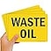 SmartSign Pack of 4 5 x7 inch Waste Oil Sticker Labels 5 mil Laminated Polyester with SuperStick Adhesive Black and Yellow Made in USA