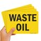SmartSign Pack of 4 5 x7 inch Waste Oil Sticker Labels 5 mil Laminated Polyester with SuperStick Adhesive Black and Yellow Made in USA