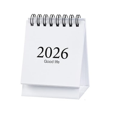 Dreamty Mini Desk Calendars from Jan 2026 Dec 2026 Pocket Calendar 3 x 38 Standing Flip Steel Coil Yearly Daily Schedule Business Planner White mini