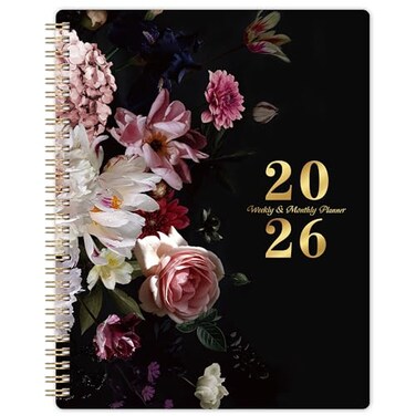 Vindora 2026 Planner 8 x 10 Weekly and Monthly Planner JAN DEC 2026 2026 CalendarPlanner Spiral Bound with Sturdy Cover Plastic Coated Monthly Tabs Thick Paper