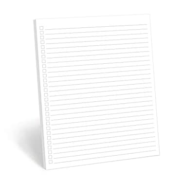 321Done Checklist Notepad 85 x 11 WideRuled Letter Size toDos Notepad Tear Off Planning Memo Pad Planner Checklist Organizing Made in USA Unisex Minimalist Simple Checkboxes in List