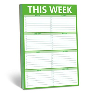 Hebayy 90 Sheets Weekly Planner Magnetic Checklist Notepad with to Do Lists for Office or School Grass Green