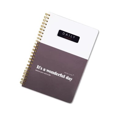 ZERONE CENTRE A5 Undated Daily Hourly Planner Notepad Day Organizer Planner 128 Pages Work Journal for Daily To do List Notes Water Intake and Meal Planner Dark Wine Red