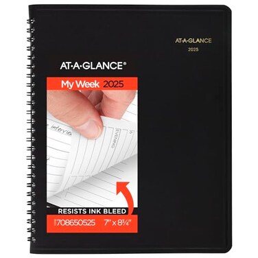 AT-A-GLANCE ATAGLANCE 2026 Appointment Book Planner Weekly Hourly 7 x 834 Medium Black 708650525