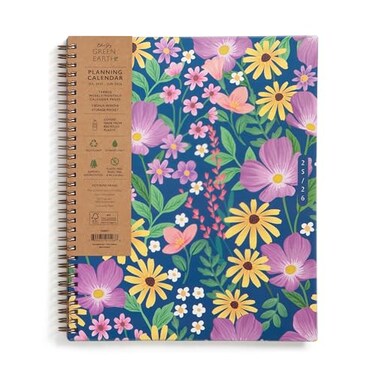 Blue Sky Sustainability 20252026 Weekly and Monthly Academic Year Planner Calendar July 2025 June 2026 85 x 11 Flexible Cover From Recycled Plastic Wirebound Laminated Tabs Storage Pocket Gail