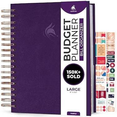 Clever Fox Budget Planner Monthly Bill Organizer With Pockets Expense Tracker Budgeting Journal Financial Book Large 8x95 Purple
