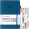 Clever Fox Medical Planner Daily Health Diary Notebook Wellness Journal SelfCare Logbook Lasts 3 Months 7x105 Mystic Blue