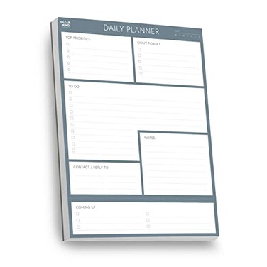 Clear Mind Daily Planner Desk Pad Undated Tear Off To Do List Notepad with Priorities and Notes Thick 120gsm Paper 100 Sheets Large Desk Writing Pad for Work Office 83 x 113