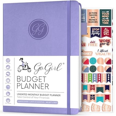GoGirl Budget Planner Monthly Financial Planner Organizer Budget Book Expense Tracker Notebook Journal to Control Money A5 Lavender