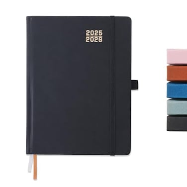 Heture Academic Planner 20252026 Monthly and Weekly Calendar Planner Jul 2025 Jun 2026 Planner For Women Men A5 65 x 85 Teacher Student Planning Book with Tabs Ideal for Office School Black 1 Pack