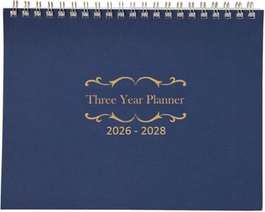 Kerixi 3 Year Calendar Monthly Planner Spiral Bound Approx 11 x 85 Start On Jan Blue