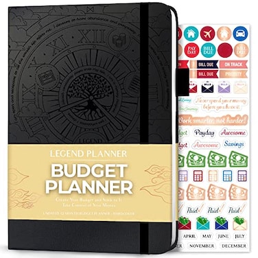 Legend Planner Legend Budget Planner Financial Organizer Book Money Account Expense Tracker Notebook Journal for Household Monthly Budgeting Black