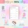 Templatables Mental Health Journal Planner Daily Gratitude Self Care Intentions Affirmations and Nutrition Rainbow A5