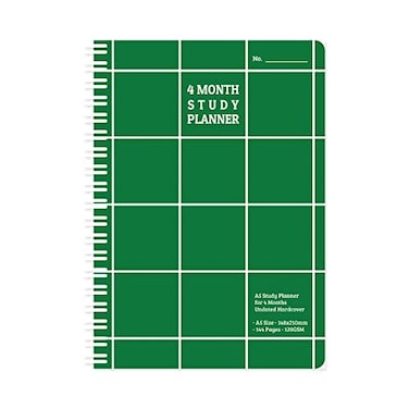 Monolike Checkers 4 Month Study Planner Green Academic Planner Weekly Monthly Planner Study plan