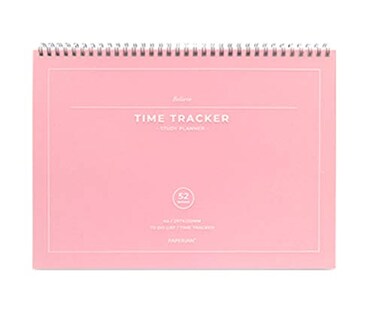 PAPERIAN Believe TIME Tracker A4 Size Wirebound Undated Study Plannerto do ListScheduler Pink