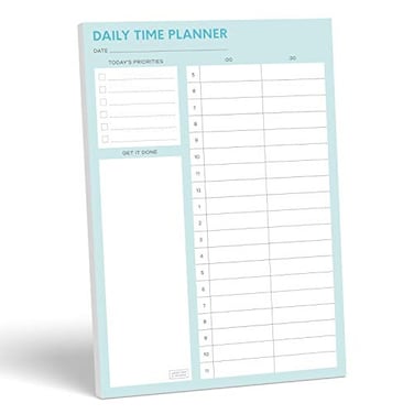 Sweetzer & Sweetzer Orange Time Block Planner Undated Organizer To Do List Notepad 7x10 Day Scheduler Productivity Task Pad Checklist Diary Work Journal Appointment Pad Daily To Do List Daybook