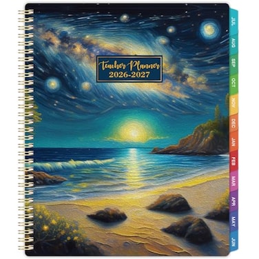 Pinchoco Teacher Planner 20262027 Teacher Lesson Planner 20262027 9 x 11 Jul2026 Jun2027 Weekly Monthly Lesson Plan Book for Teachers with Back pocket Colorful Tabs