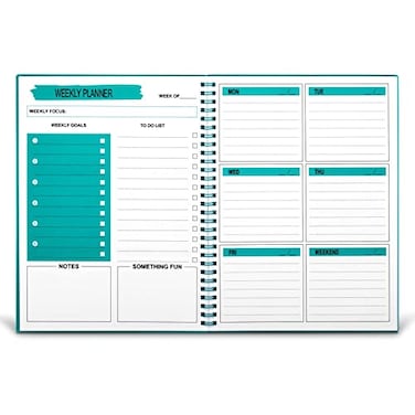 UtyTrees Weekly Planner Undated Daily Planner To Do List Planner Notebook for Girls 76X 102 Large Size Planners with 52 Weeks Planning Green