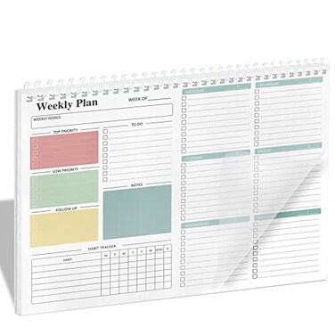 Ymumuda Weekly To Do List Notepad Daily To Do List Undated 52 Week Sheets 85x11 Weekly Goal Notebook Habit Tracker Journal Excellent for Student School Work Personal Productivity Organizer