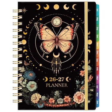 Pinchoco 20262027 Planner Academic Planner 20262027 July 2026 June 2027 64 x 85 Weekly and Monthly with Tabs Back Pocket Thick Paper Butterfly