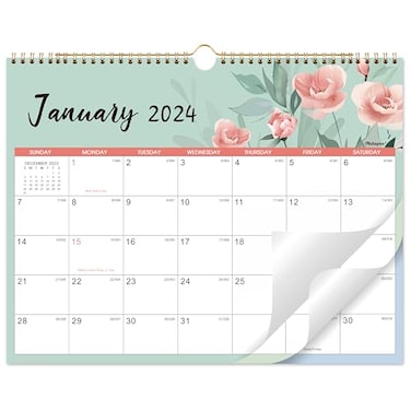 Makapoo 2024 Calendar Wall Calendar 2024 12 Monthly Calendar 2024 from Jan 2024 Dec 2024 Wall Calendar 2024 With TwinWire Binding 12 x 17 Hanging Hook Julian Dates Floral