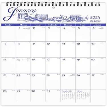 AT-A-GLANCE ATAGLANCE 2024 Wall Calendar 12 x 12 Medium Monthy Illustrators Edition G10001724