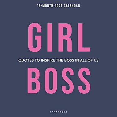 Graphique 2024 Girl Boss Wall Calendar 12 x 12 Thick Paper Home Office Organizer Large Monthly Grid 3 Languages Marked Holidays 4 Month Preview Page for 2025