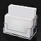 DNHCLL 1 Pack Clear Business Card Holder 2 Tiers Plastic Card Stand Organizer Card Holder Display for Home Office Desktop and Counter 120 Cards Capacity
